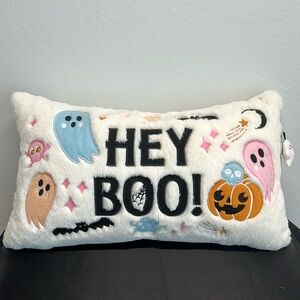 Oeko-Tex | “Hey Boo!” Pillow w/ Ghosts, Bats, Skulls, Pumpkins & Stars